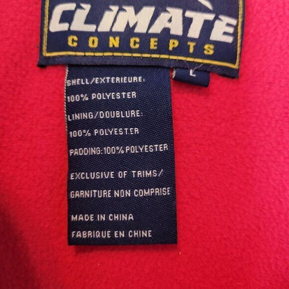 Climate Concepts Women's Hooded Puffer Vest L Pink Fuchsia Quilted Pockets - Picture 11 of 12